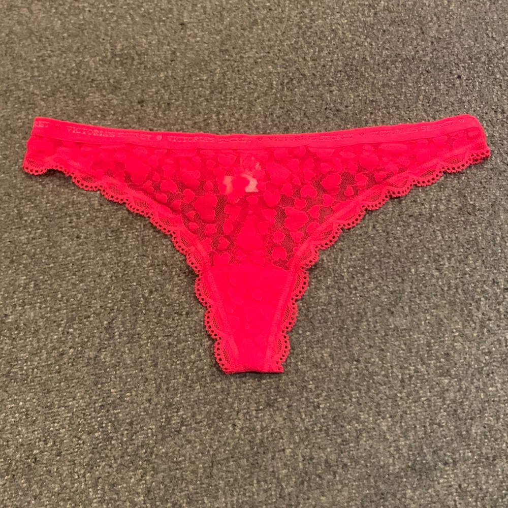 Victoria’s Secret Red Lace with Heart design thong